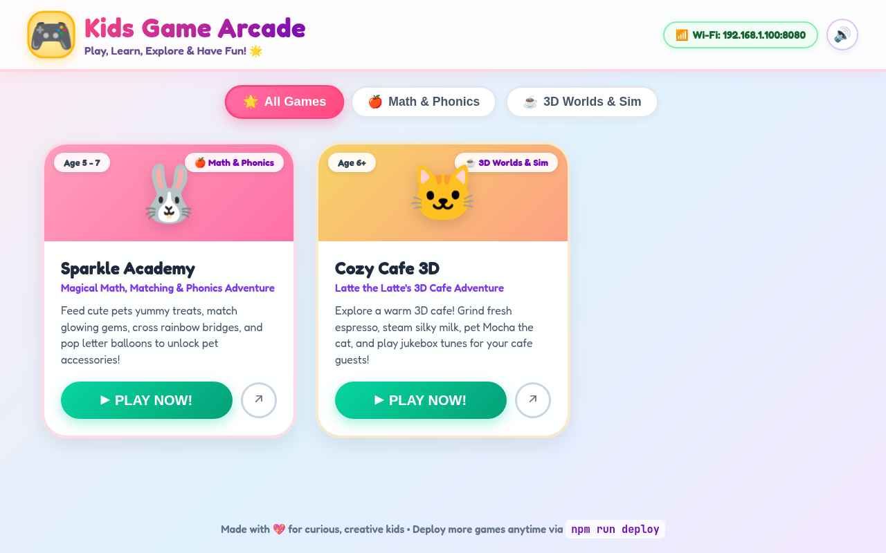Kids Game Arcade Portal